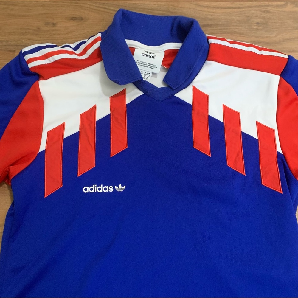 Adidas French National Team Soccer Jersey 90s Throwba… - Gem